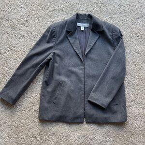 Valerie Stevens Petites Wool Cashmere Blazer Gray Size 8P